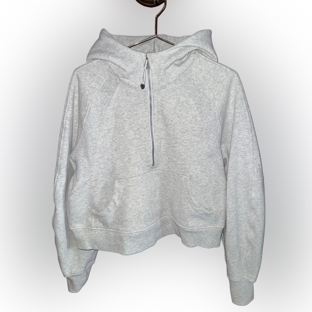 Lululemon Scuba Oversized Half Zip Heathered Core Ultra Light Grey size M/L